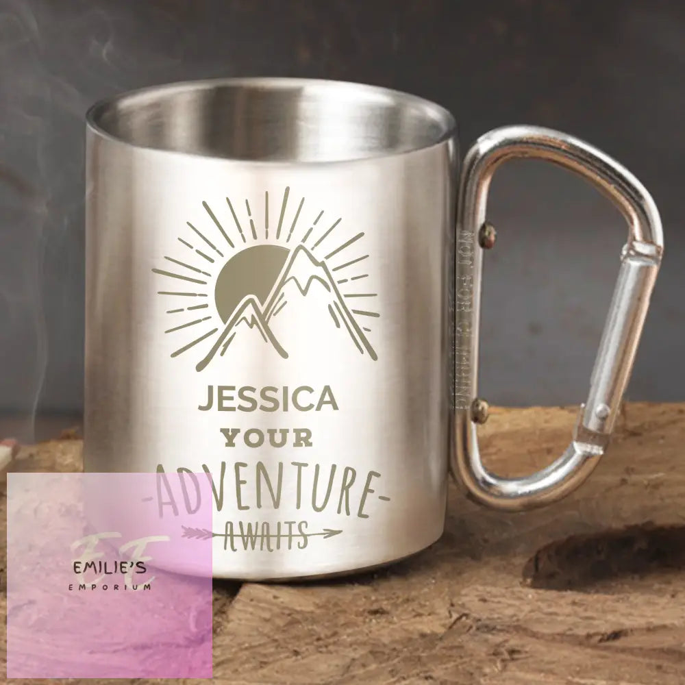 Personalised Adventure Awaits Stainless Steel Mug