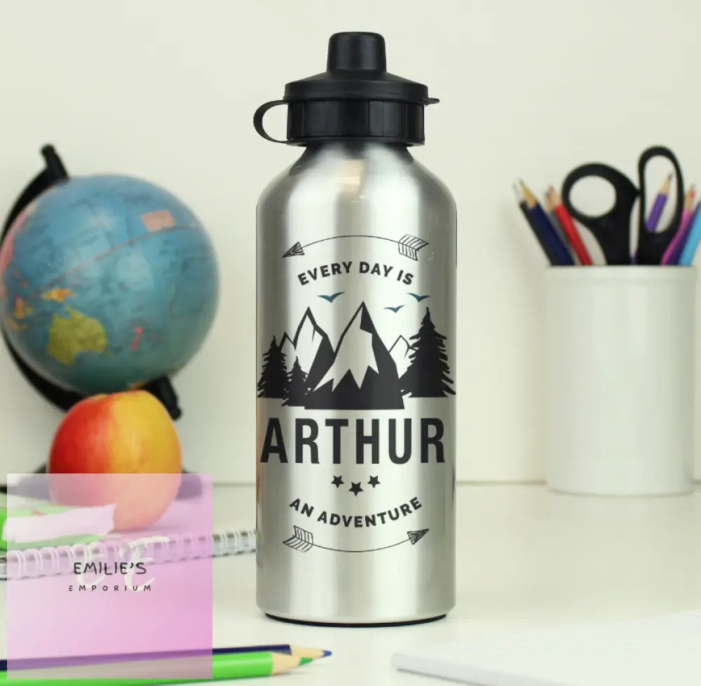 Personalised Adventure Silver Drinks Bottle