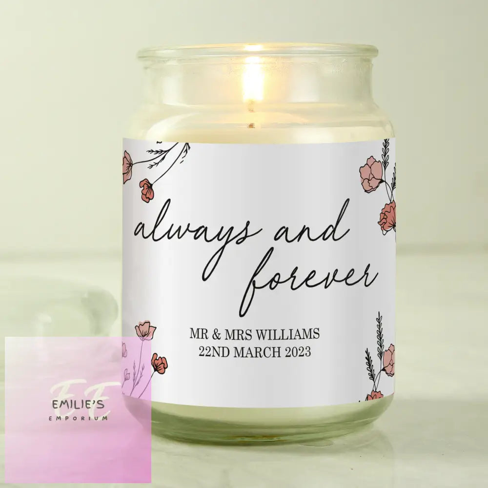 Personalised Always & Forever Large Scented Jar Candle