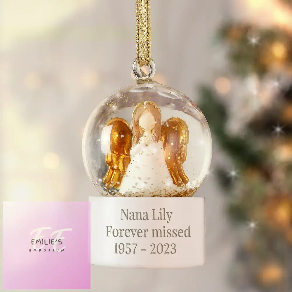 Personalised Angel Message Glitter Snow Globe