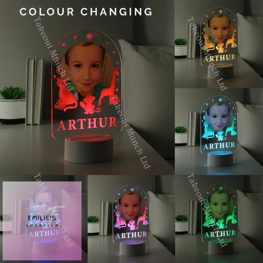 Personalised Animal Photo Upload Led Colour Changing Night Light