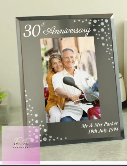 Personalised Anniversary 6X4 Diamante Glass Photo Frame