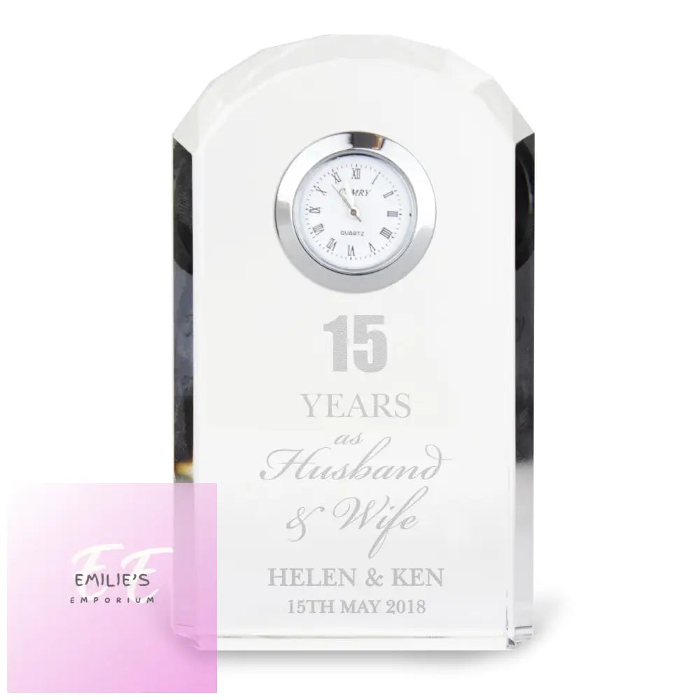 Personalised Anniversary Crystal Clock