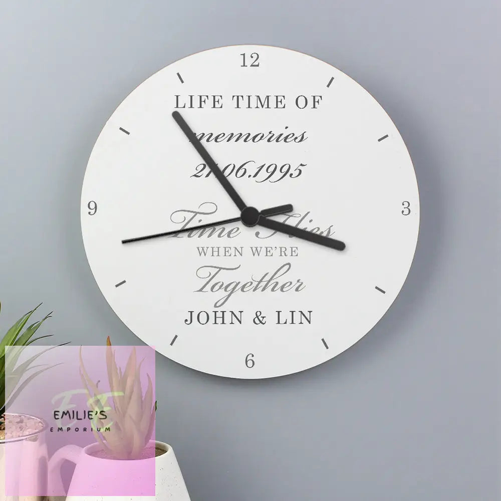 Personalised Anniversary Wooden Clock