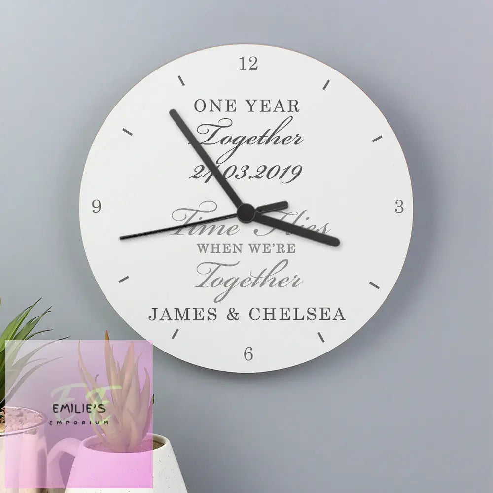 Personalised Anniversary Wooden Clock