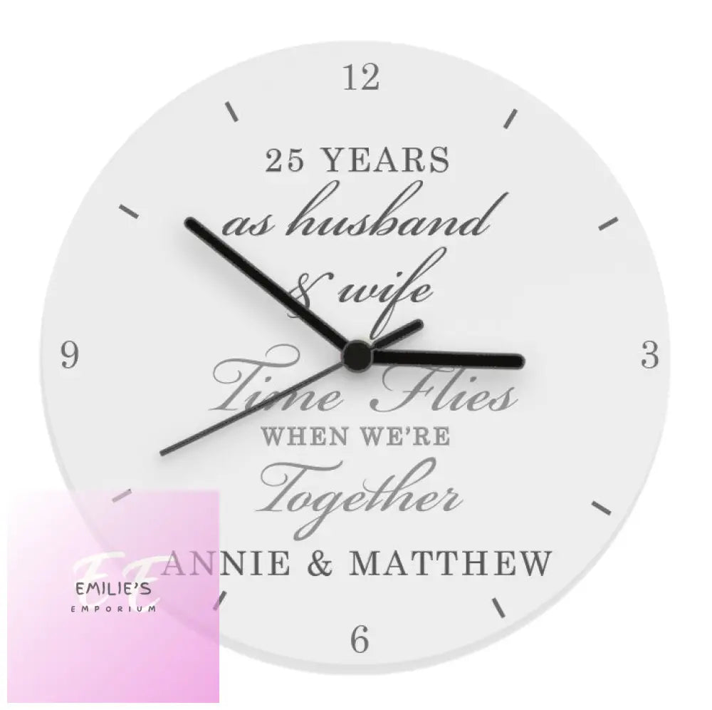 Personalised Anniversary Wooden Clock