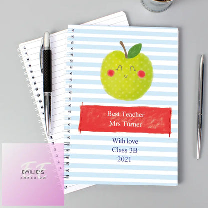 Personalised Apple For The Teacher A5 Notebook