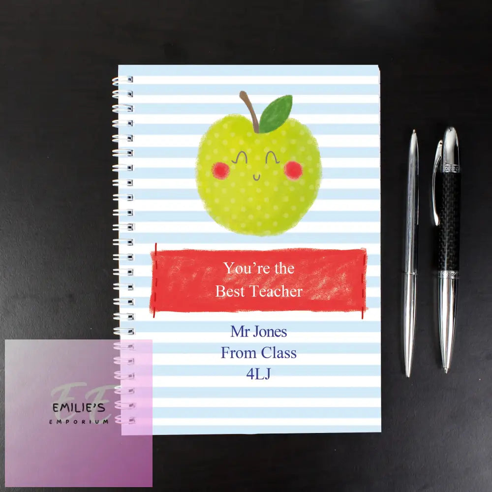 Personalised Apple For The Teacher A5 Notebook