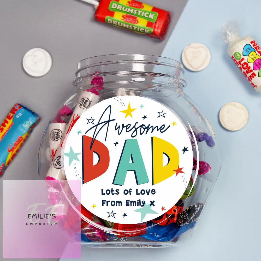 Personalised Awesome Dad Sweet Jar