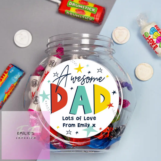 Personalised Awesome Dad Sweet Jar