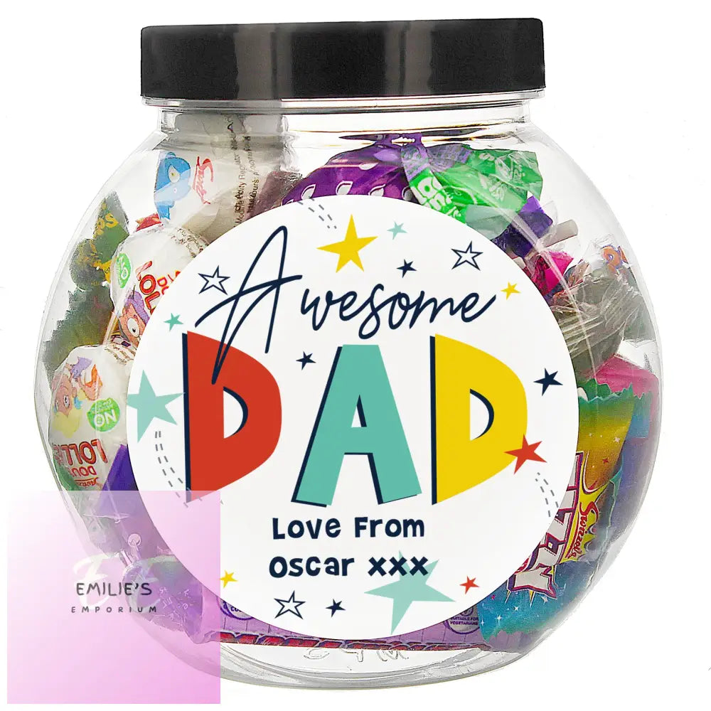 Personalised Awesome Dad Sweet Jar