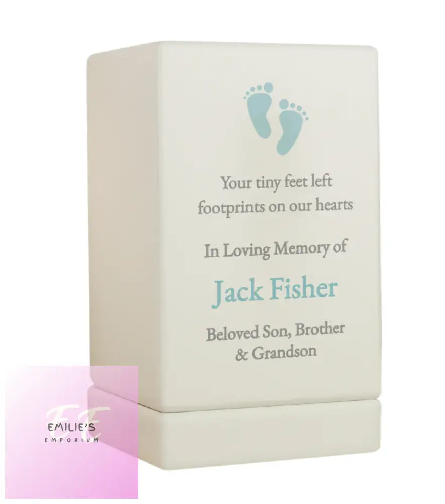 Personalised Baby Boy Small Wooden Urn