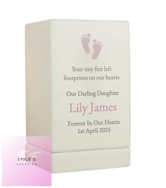 Personalised Baby Girl Small Wooden Urn