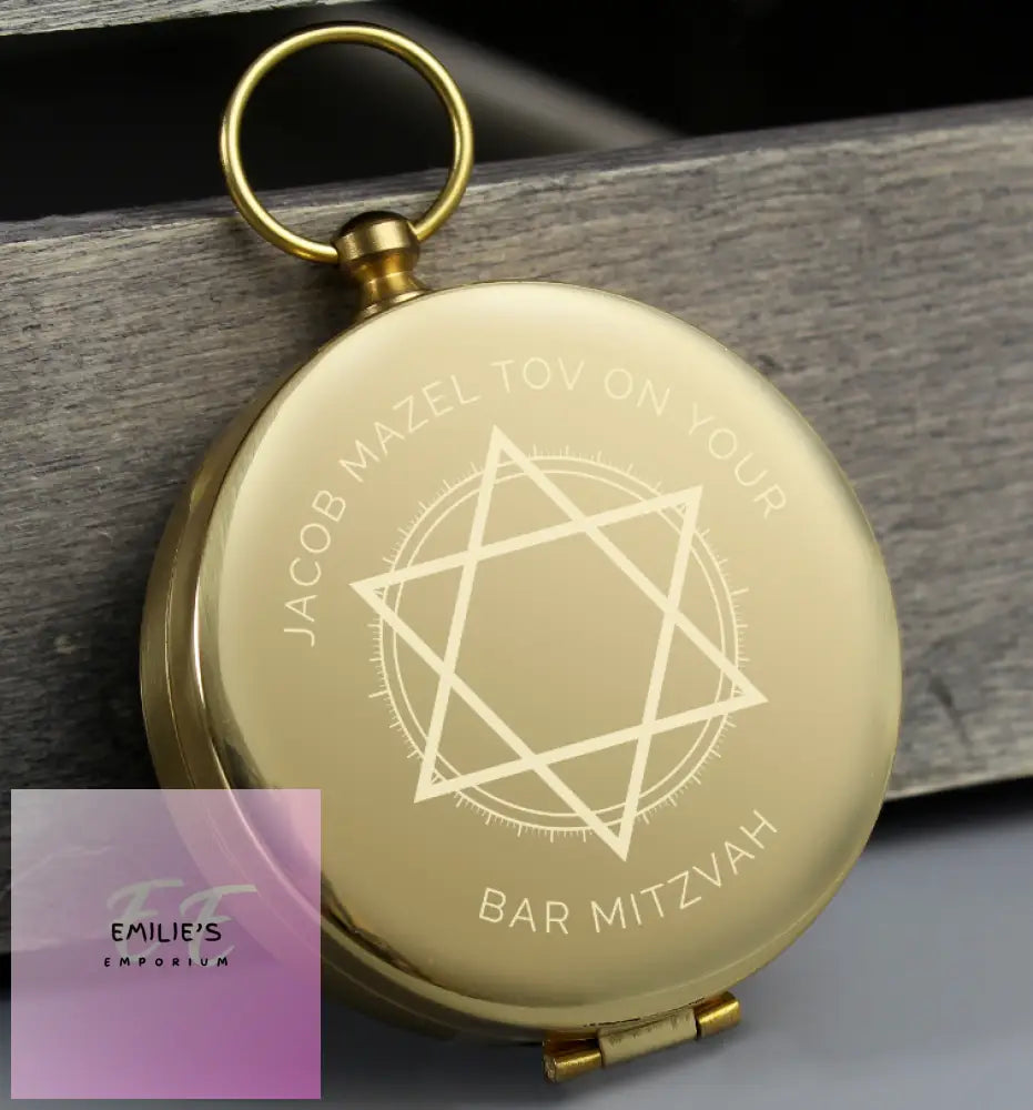 Personalised Bar And Bat Mitzvah Keepsake Compass