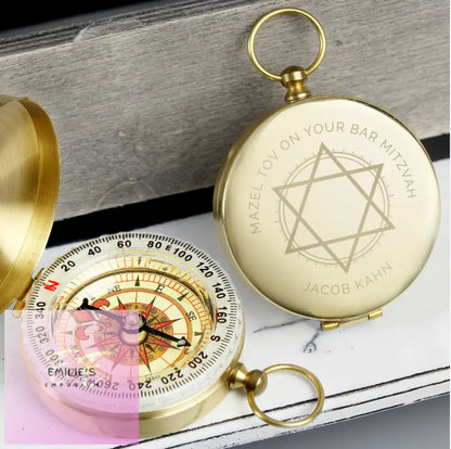 Personalised Bar And Bat Mitzvah Keepsake Compass