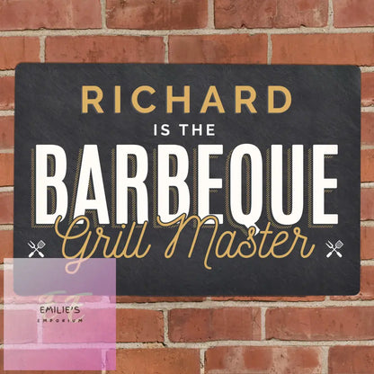 Personalised Bbq Grill Master Metal Sign