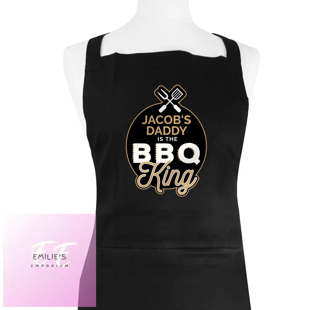 Personalised Bbq King Black Apron