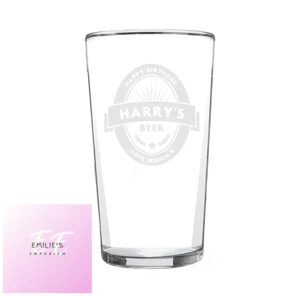 Personalised Beer Label Pint Glass Gift