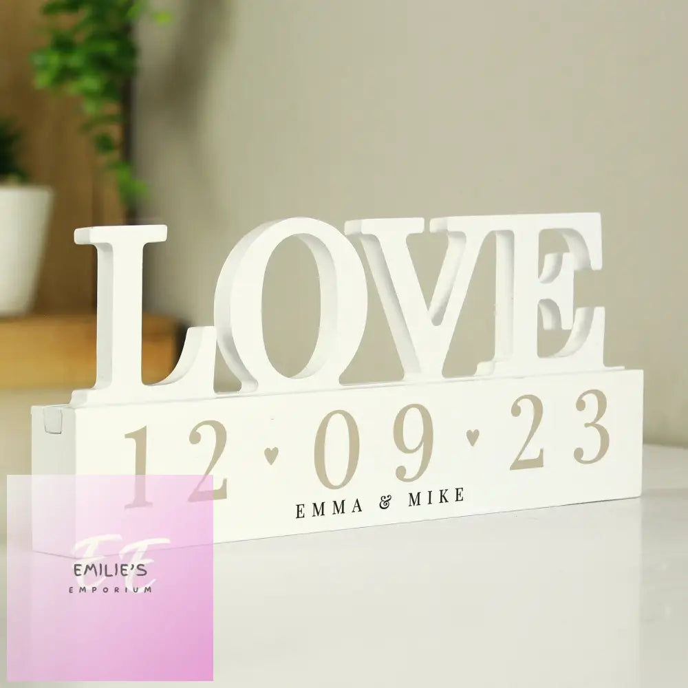 Personalised Big Date Wooden Love Ornament