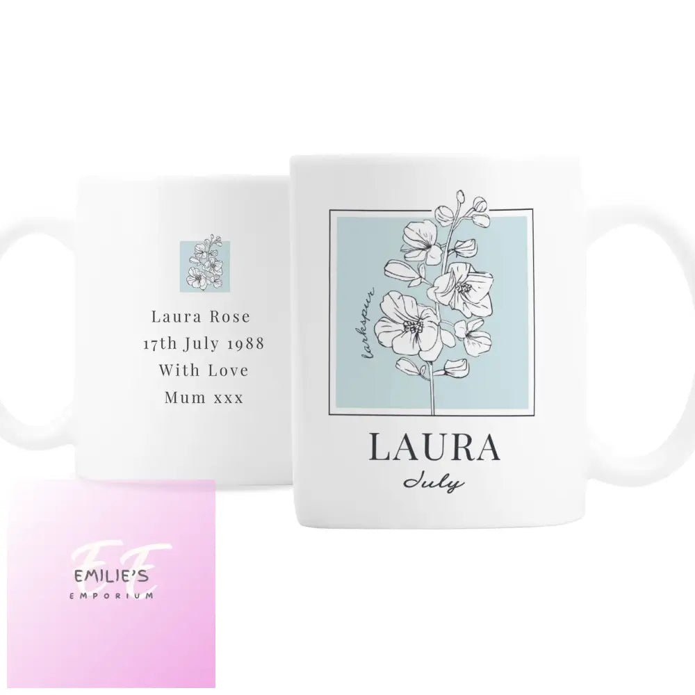 Personalised Birth Flower Mug