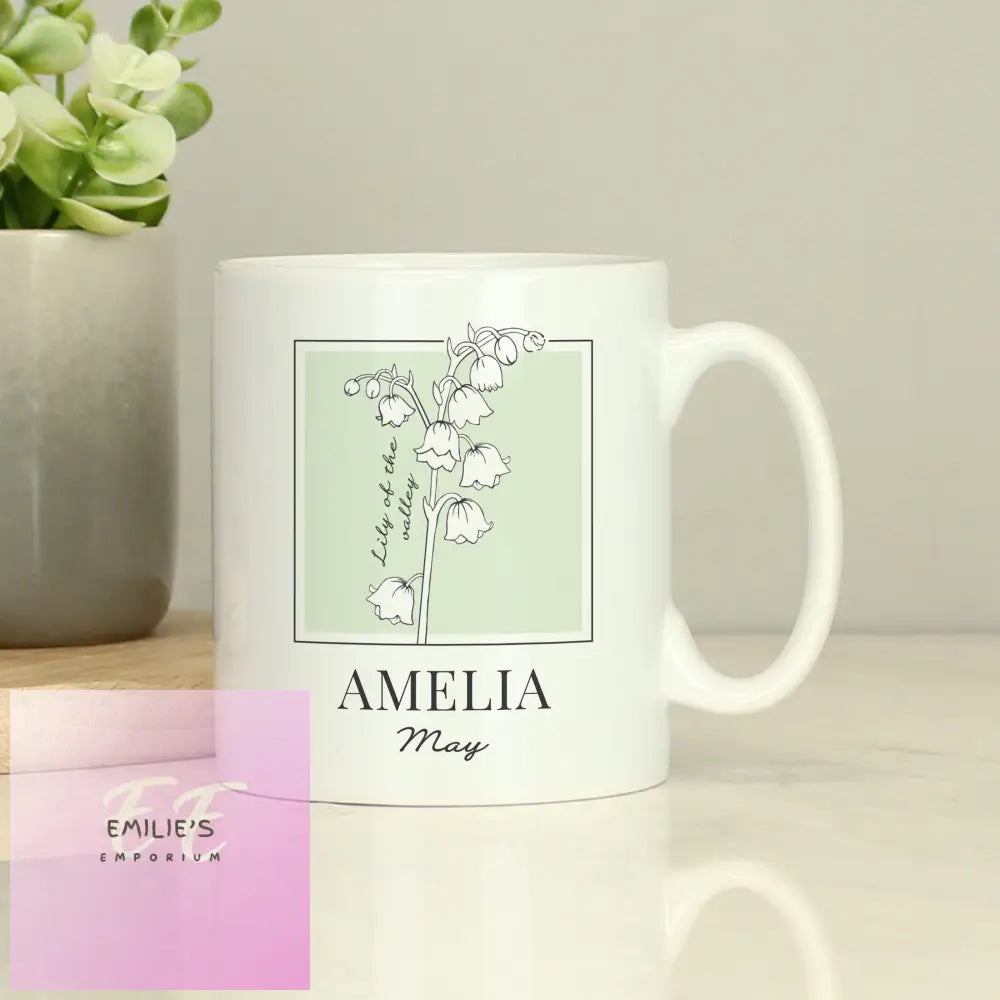 Personalised Birth Flower Mug