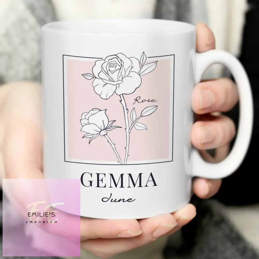 Personalised Birth Flower Mug