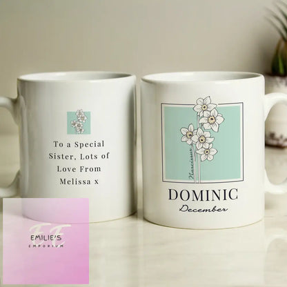 Personalised Birth Flower Mug