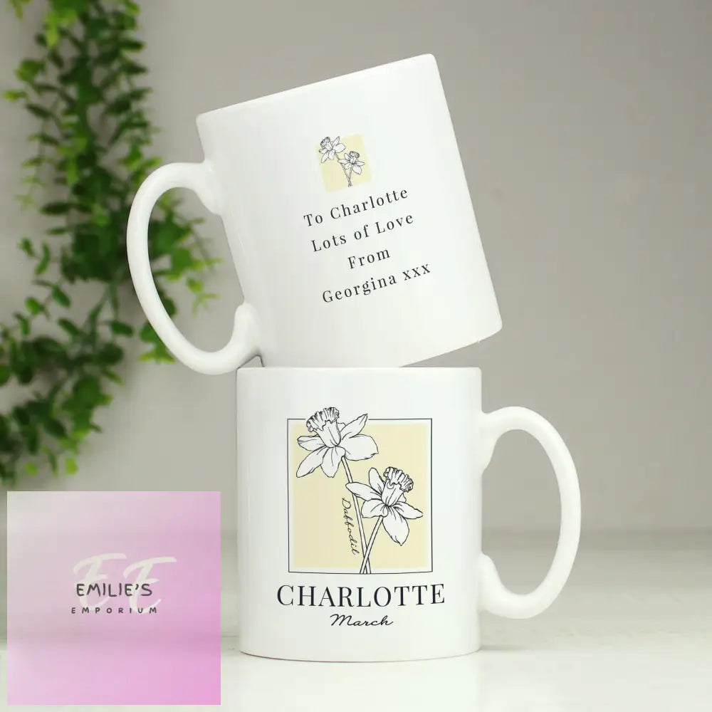 Personalised Birth Flower Mug