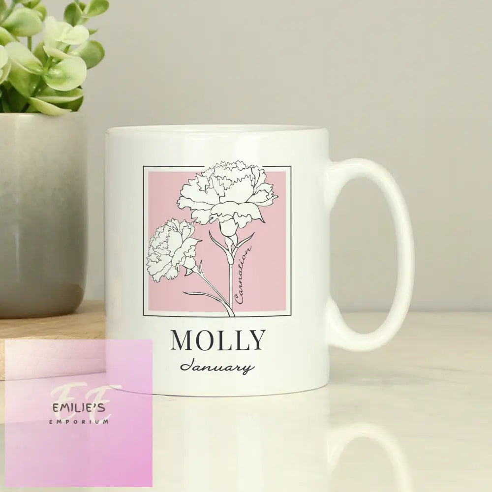 Personalised Birth Flower Mug