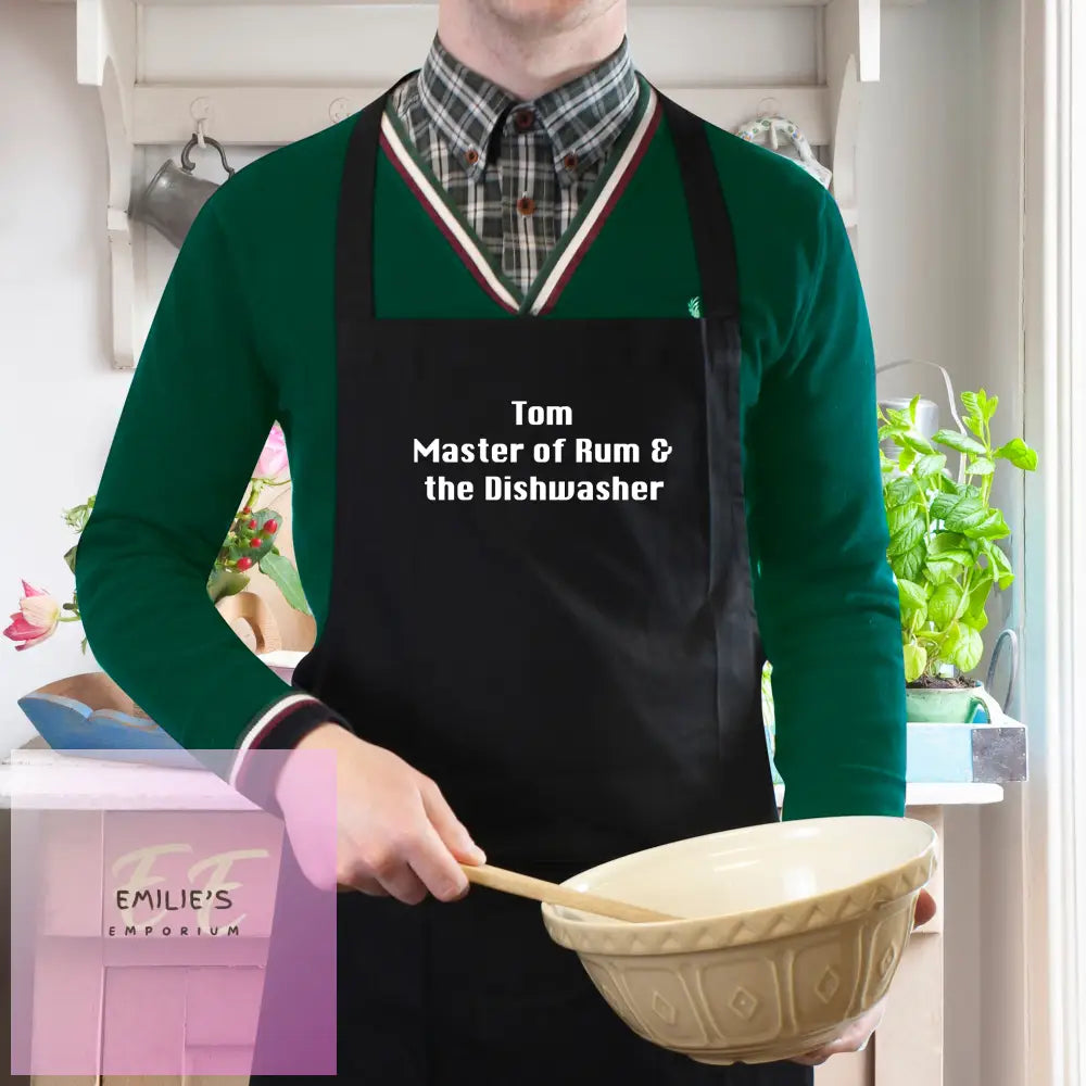 Personalised Black Apron