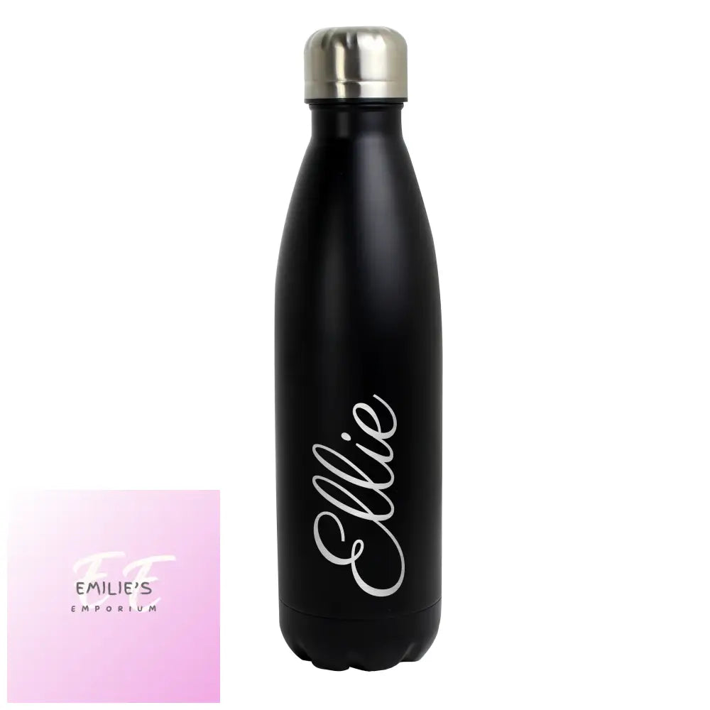 Personalised Black Metal Insulated Drinks Bottle