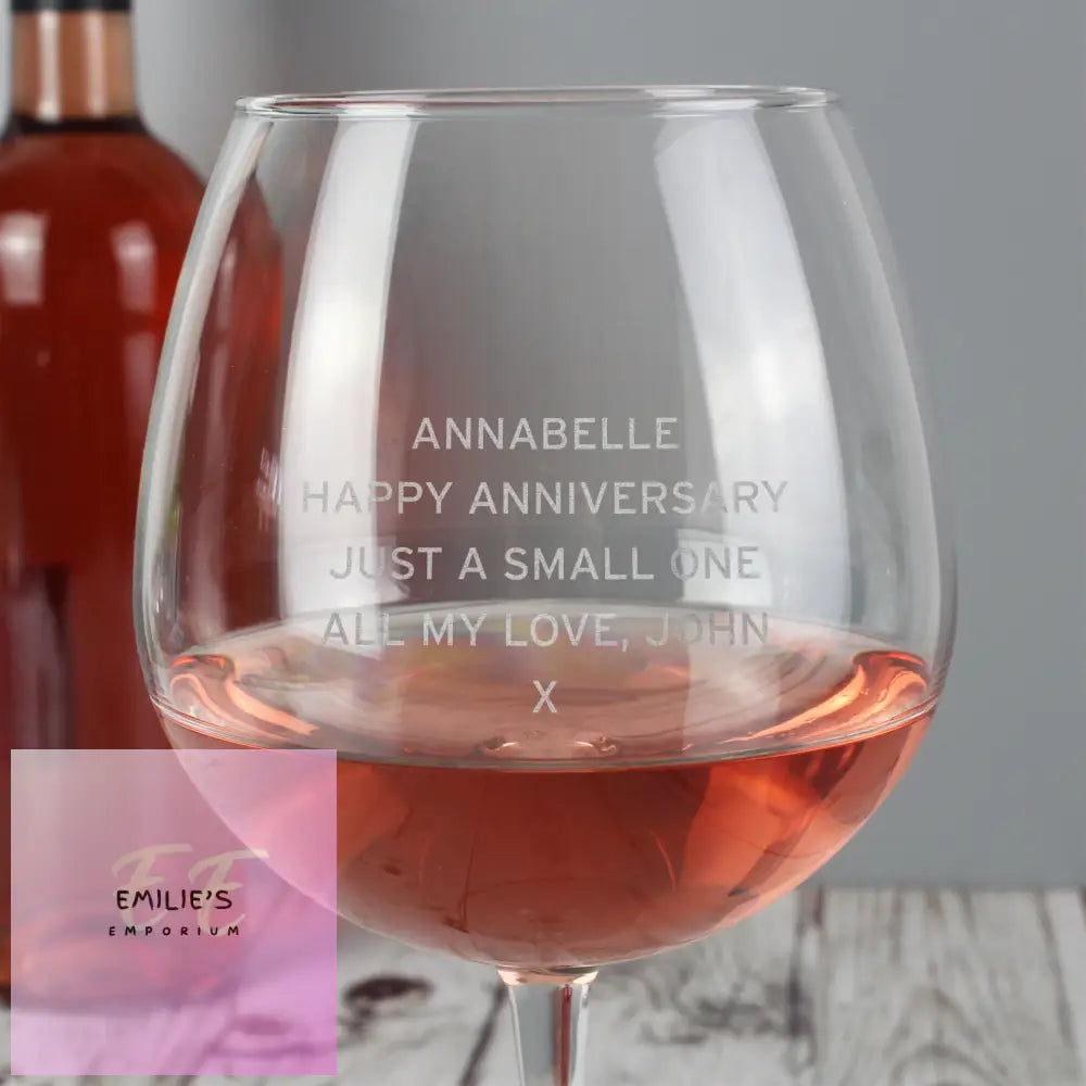 Personalised Bold Statement Bottle Of Wine Glass