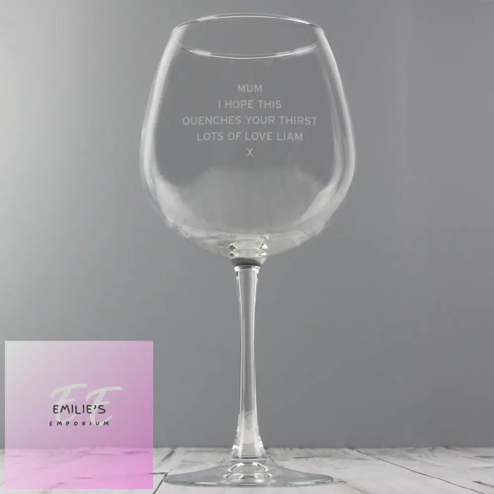 Personalised Bold Statement Bottle Of Wine Glass