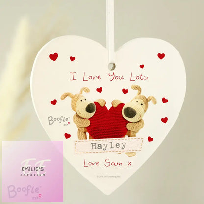 Personalised Boofle Shared Heart Wooden