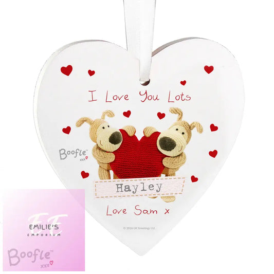 Personalised Boofle Shared Heart Wooden