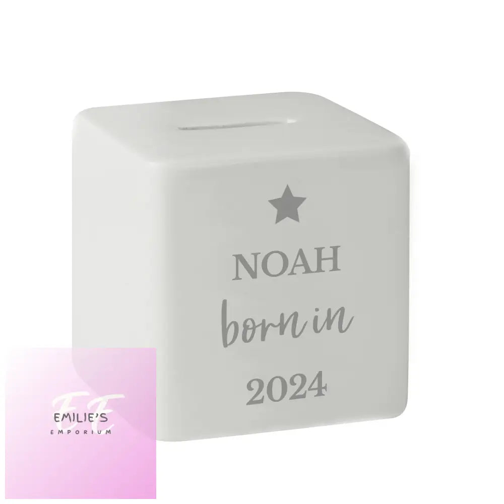 Personalised Born In Money Box