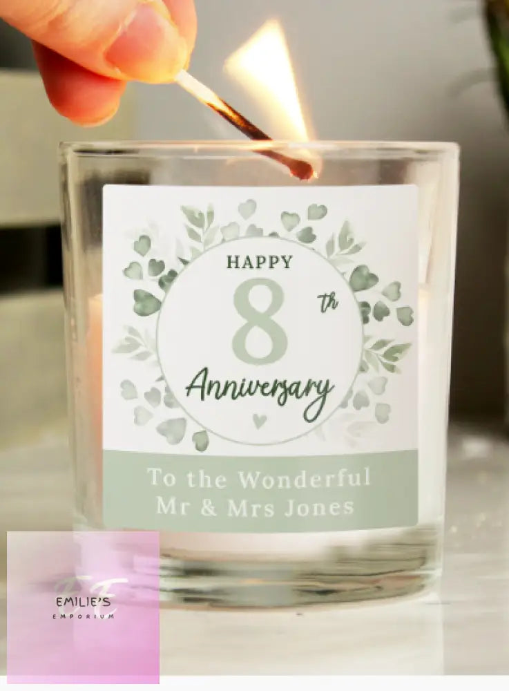 Personalised Botanical Anniversary Candle Jar