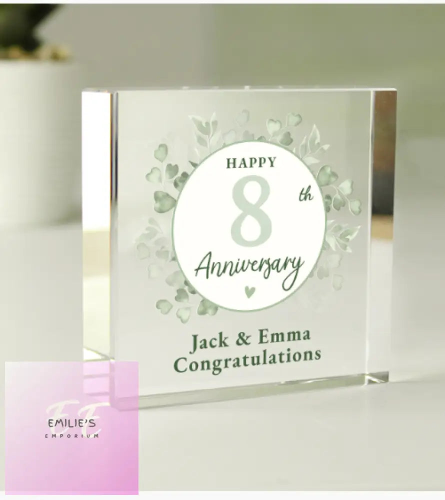 Personalised Botanical Anniversary Crystal Token