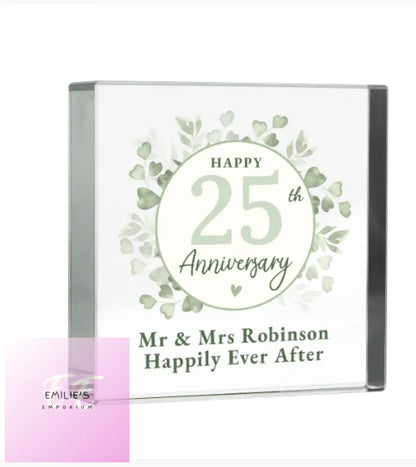 Personalised Botanical Anniversary Crystal Token