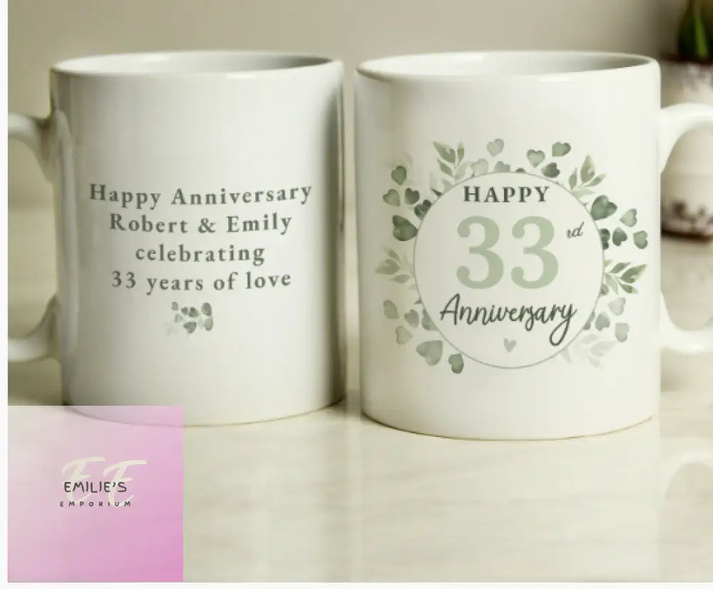 Personalised Botanical Anniversary Mug