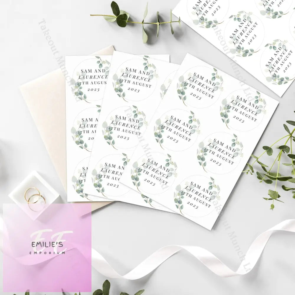 Personalised Botanical Free Text Sticker Set