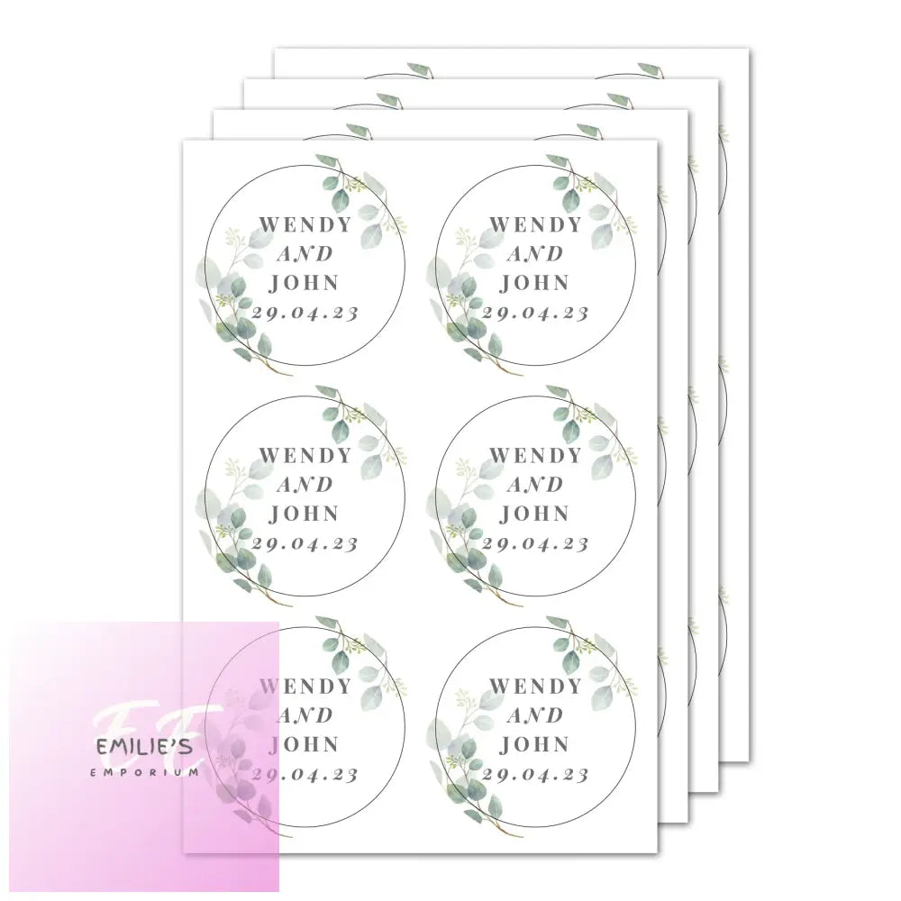 Personalised Botanical Free Text Sticker Set