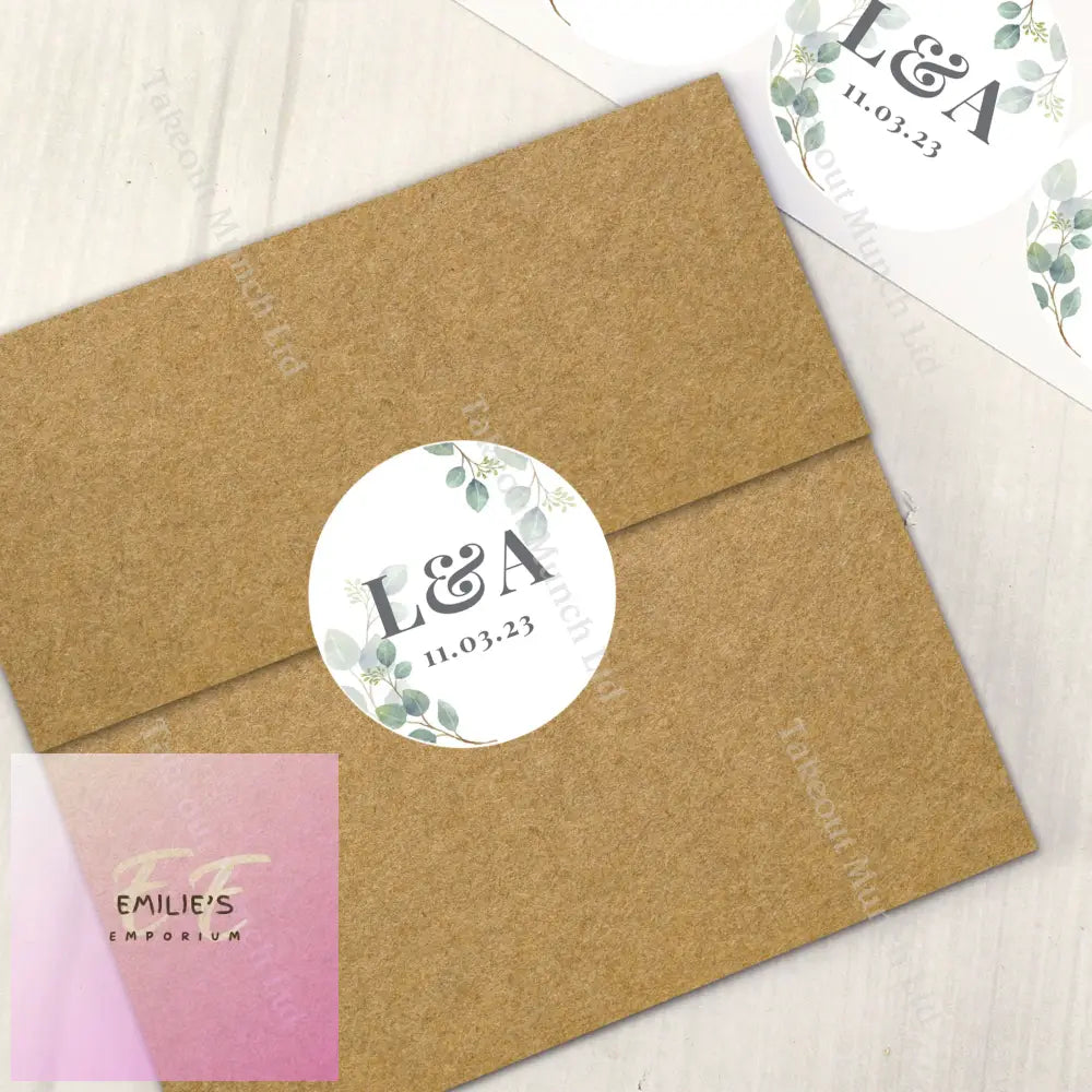 Personalised Botanical Initial Sticker Set