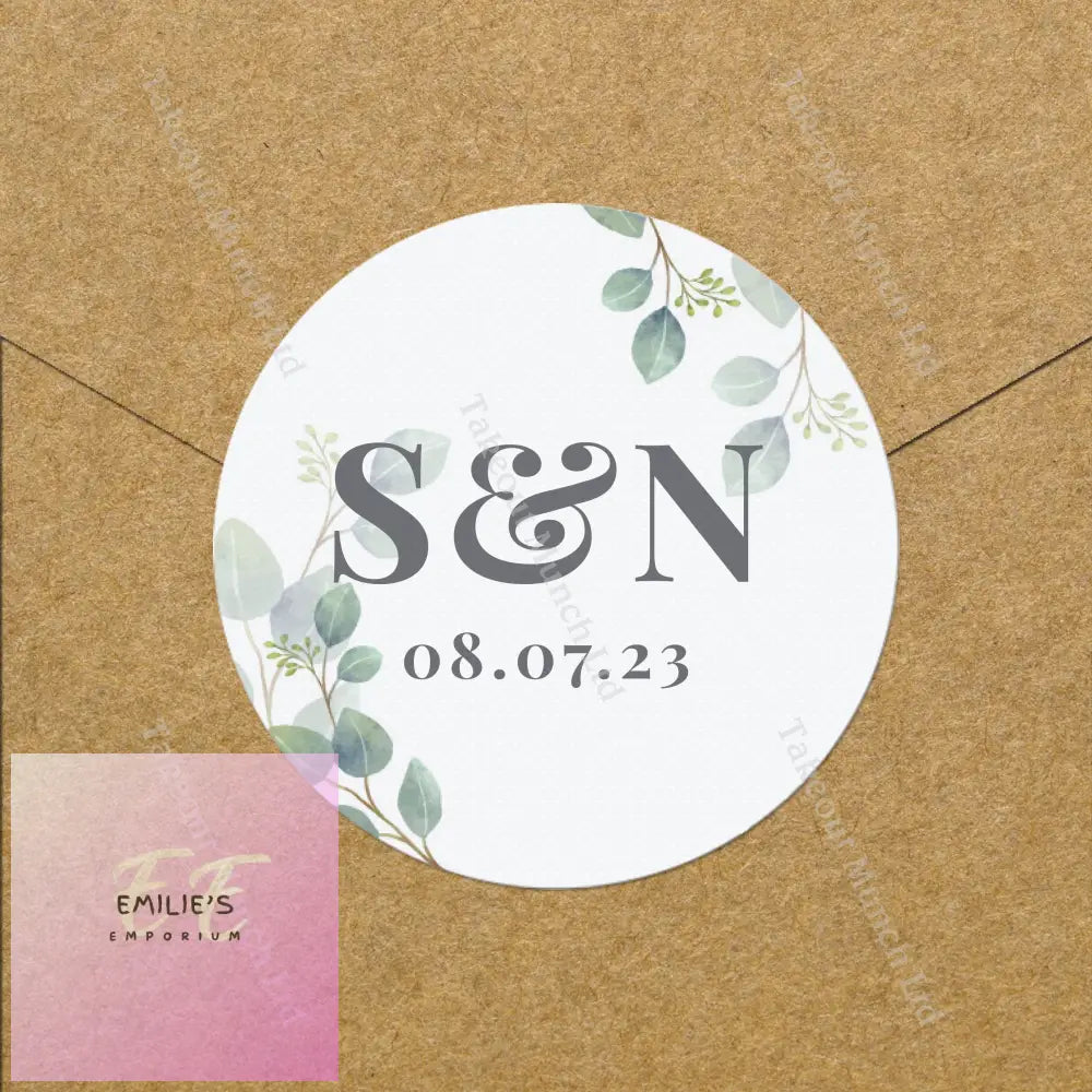 Personalised Botanical Initial Sticker Set