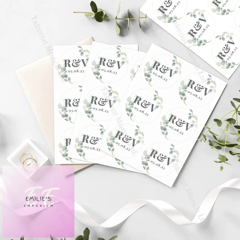 Personalised Botanical Initial Sticker Set