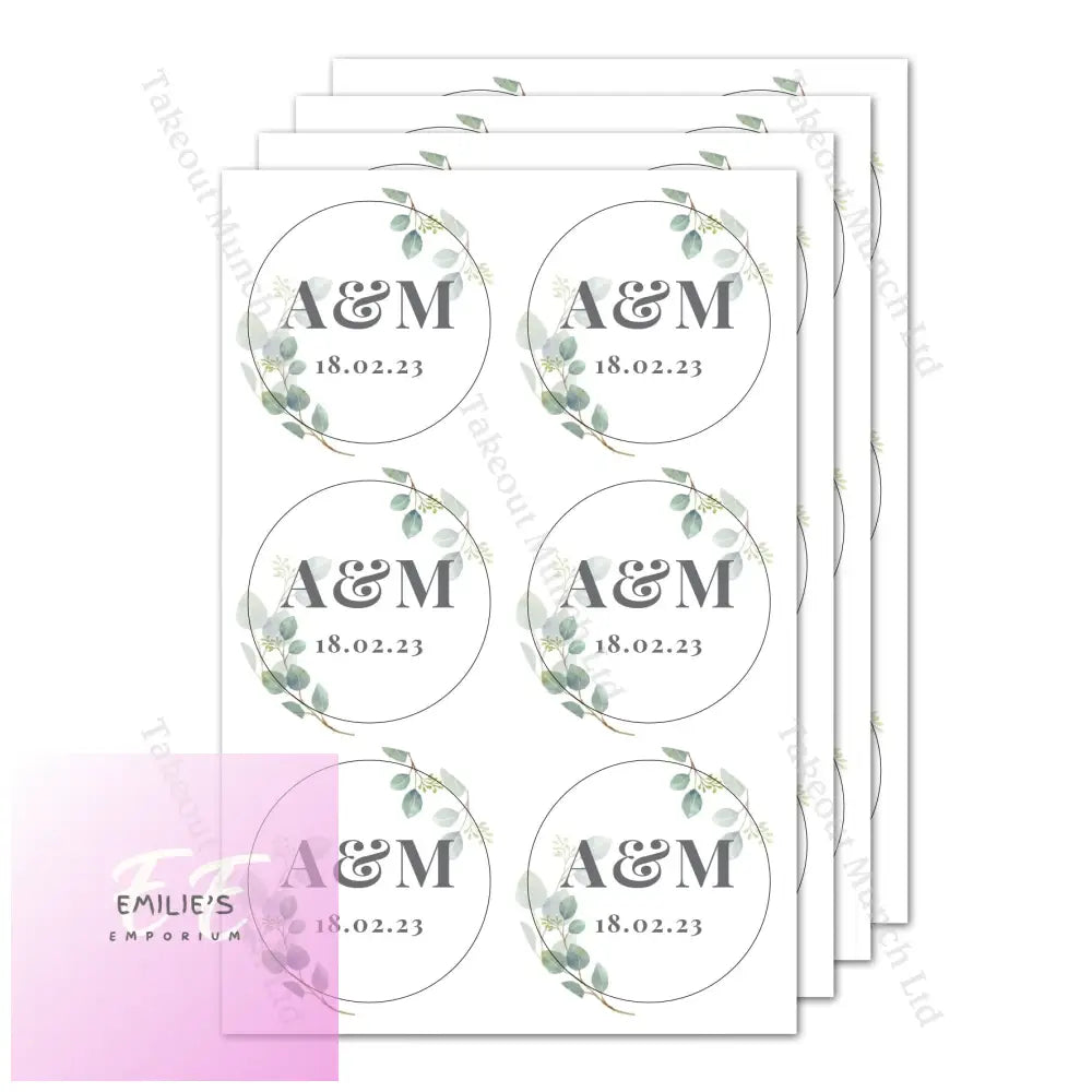 Personalised Botanical Initial Sticker Set