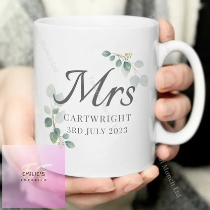 Personalised Botanical Mrs Mug