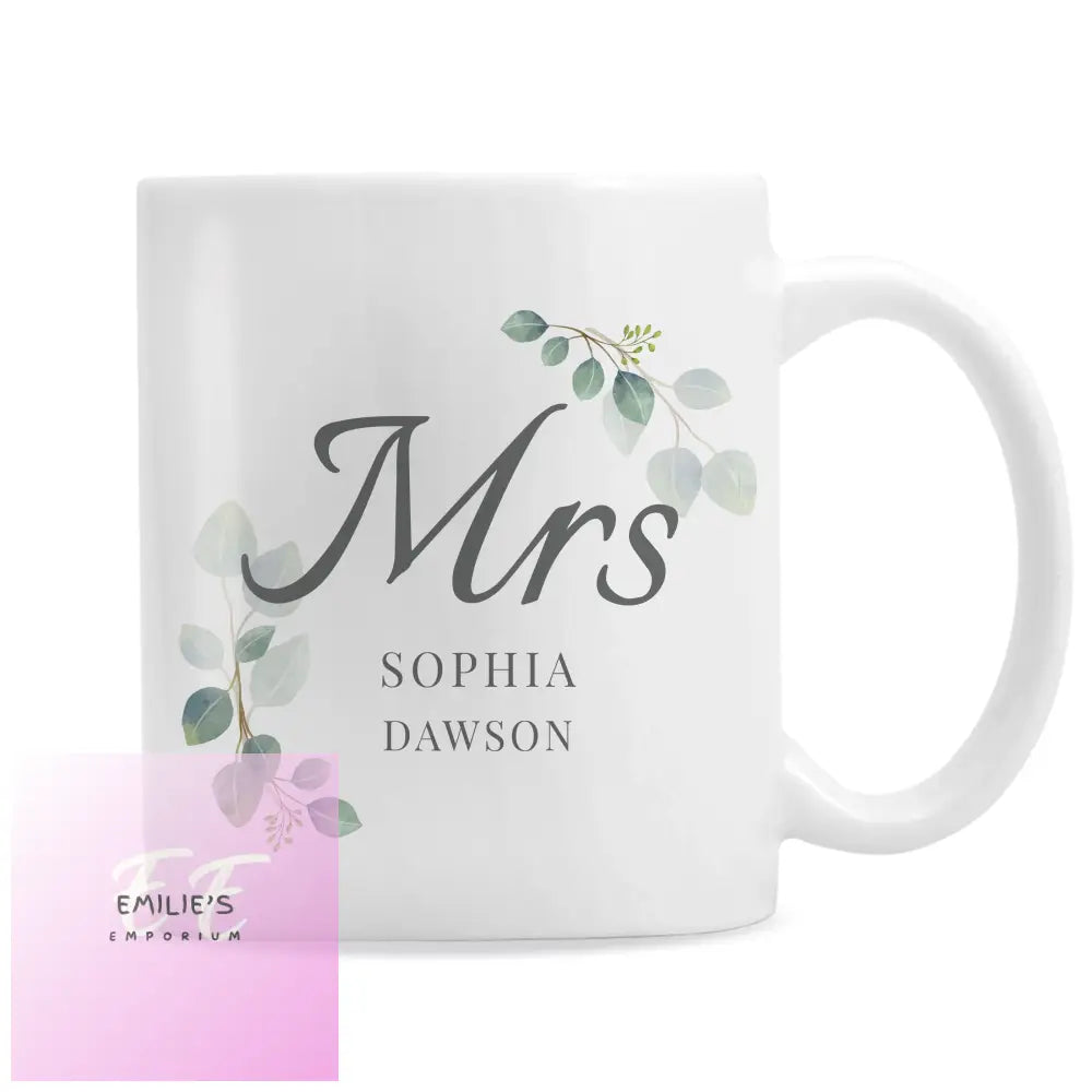 Personalised Botanical Mrs Mug