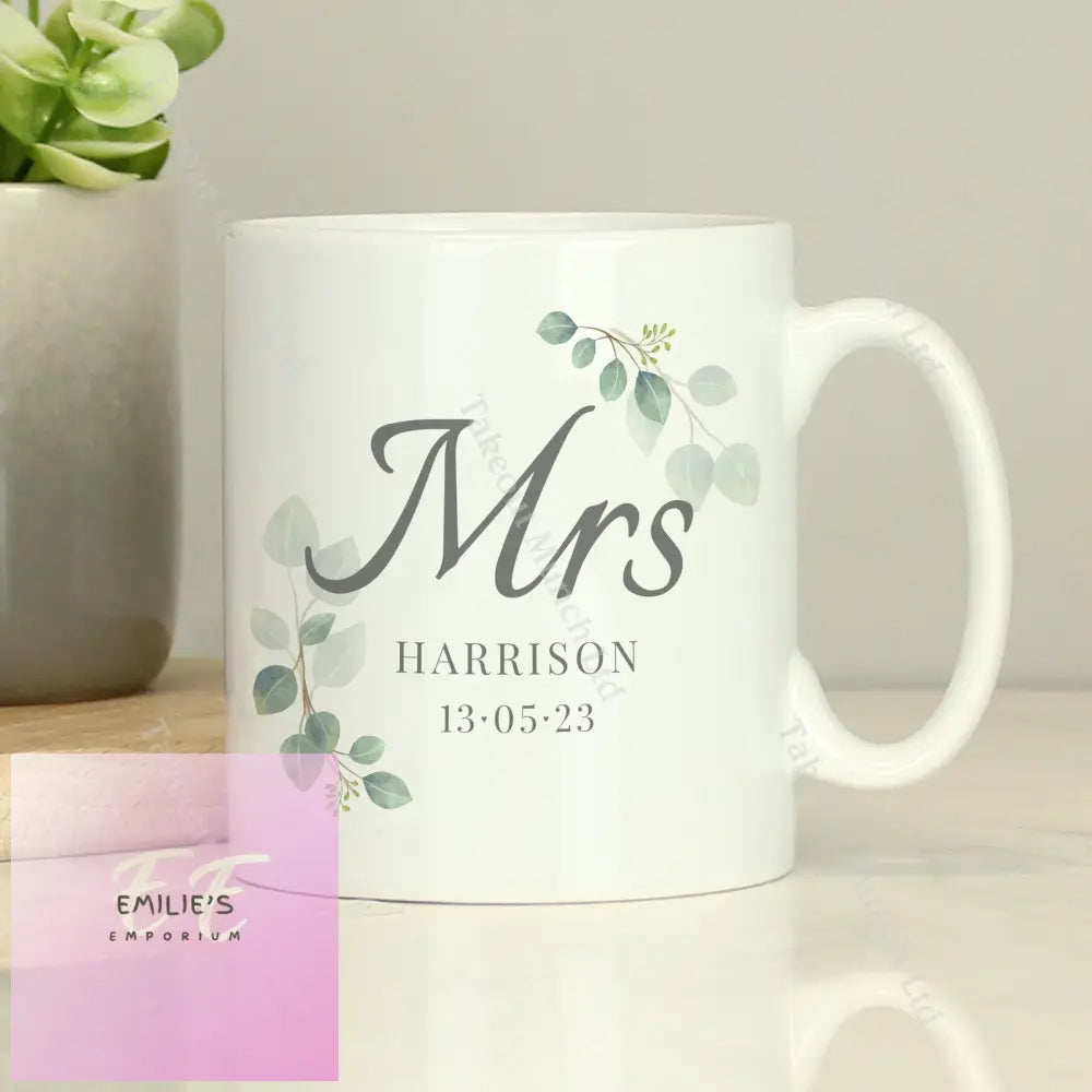 Personalised Botanical Mrs Mug