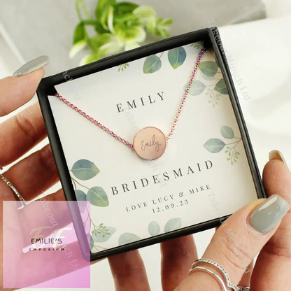 Personalised Botanical Sentiment Rose Gold Tone Necklace And Box